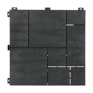 Pardoseala modulara, pentru terasa, PVC, 30 x 30 cm, set 6 bucati, Antracit - Img 3