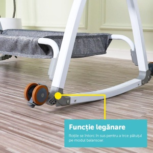 Patut 2 in 1 Co-Sleeper cu functie de leagan, U-Grow - Img 6