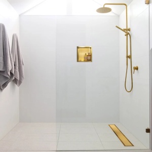 Rigola dus 50 cm, din inox satinat, finisaj bronz - Img 2