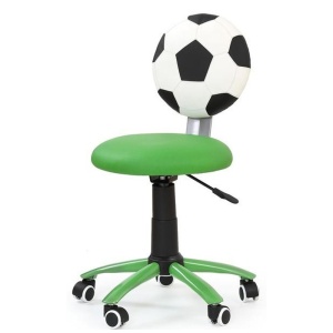 Scaun birou copii HM Gol, Piele ecologica, Inaltime ajustabila, Roti cauciucate, 90 Kg, Verde - Img 2