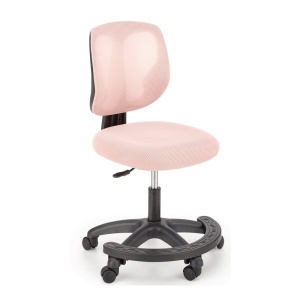 Scaun birou copii HM Nani, ergonomic, inaltime ajustabila, suport picioare, fara cotiere, mesh, 80 kg, roz - Img 2