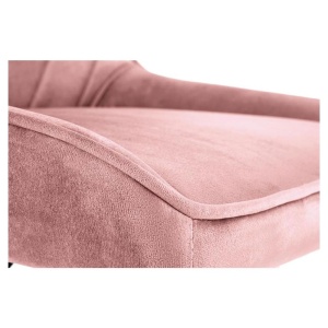 Scaun birou copii HM Rico, ergonomic, stofa tip catifea, cadru polipropilena, inaltime reglabila, 100 kg, roz - Img 2