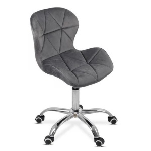Scaun birou copii OFF 334, ergonomic, rotativ, catifea, cadru cromat, inaltime ajustabila, 100 kg - Img 2