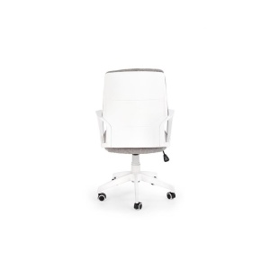Scaun birou cu stofa, HM Spin 2, mecanism de balans, ergonomic, cadru polipropilena, cu brate, 100 kg, gri - Img 3