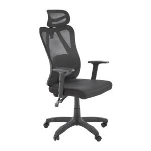 Scaun birou ergonomic HM Ramos, mesh, mecanism multiblock, baza polipropilena, suport lombar reglabil, cotiere ajustabile, 120 kg, negru