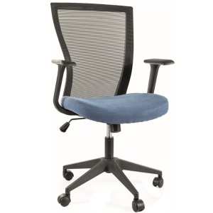 Scaun birou ergonomic SL Q328, mesh, inaltime reglabila, roti pivotante, cadru polipropilena, 136 kg, negru albastru - Img 1