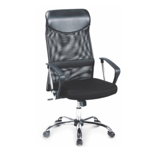 Scaun birou HM Vire, Mesh, Ergonomic, Cadru Metal, Tetiera cu piele ecologica, Inaltime ajustabila, Mecanism balansare, 100 Kg, Negru