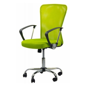 Scaun birou mesh OFF 622, mecanism de balans, cadru cromat, rotativ, 110 kg, verde - Img 1