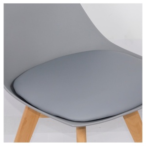 Scaun bucatarie si living BUC 245, polipropilena, sezut piele ecologica, picioare lemn, 110 kg - Img 3