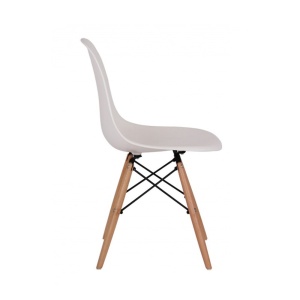 Scaun bucatarie si living Moon, ergonomic, polipropilena, structura lemn, 100 kg, alb - Img 3