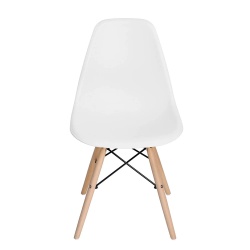 Scaun bucatarie si living Moon, ergonomic, polipropilena, structura lemn, 100 kg, alb - Img 2