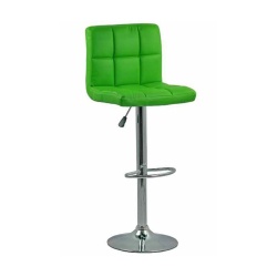 Scaun de bar cu spatar ABS 191, cadru cromat, piele ecologica, inaltime reglabila, suport picioare, 100 kg