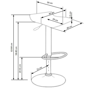 Scaun de bar HM H1, Cadru cromat, Piele ecologica, Rotativ, Suport picioare, Inaltime ajustabila, 102 kg, 84x40x39 cm, Negru - Img 3