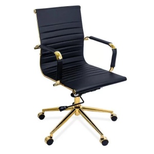 Scaun de birou OFF 802A, ergonomic, spatar inalt, mecanism balans, baza aurie, 110 kg - Img 2