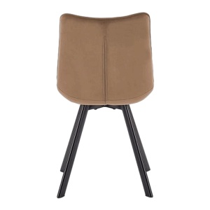 Scaun de living si bucatarie cu cadru metalic, HM K332, ergonomic, stofa velvet, 84x46x61 cm, 100 Kg, Bej - Img 2
