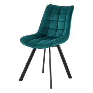 Scaun de living si bucatarie cu cadru metalic, HM K332, ergonomic, stofa velvet, 84x46x61 cm, 100 Kg, Turcoaz - Img 2