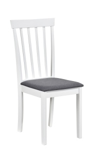 Scaun de living si bucatarie din lemn masiv Houston, tapiterie stofa,100 kg, 94x49x40 cm, alb gri - Img 2
