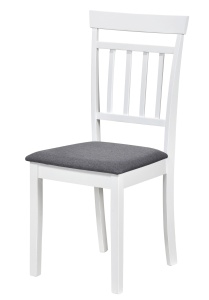 Scaun de living si bucatarie din lemn masiv Hudson, tapiterie stofa,100 kg, 94x50x42 cm, alb gri - Img 2