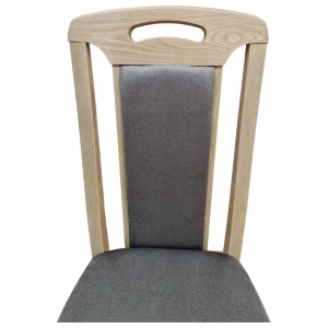 Scaun de living si bucatarie, SB Tim, din lemn masiv fag, tapiterie stofa, lacuit, 120 kg, 96x43x40 cm, Stejar Sonoma - Img 3