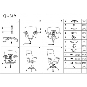 Scaun directorial ergonomic SL Q319, suport lombar, mecanism de balans, tapiterie stofa, inaltime reglabila, negru - Img 3