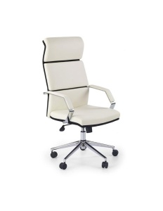Scaun directorial HM Costa, Ergonomic, Cadru Otel, Piele ecologica, Inaltime ajustabila, Mecanism balansare, 110 kg, 124x60x63 cm, Crem