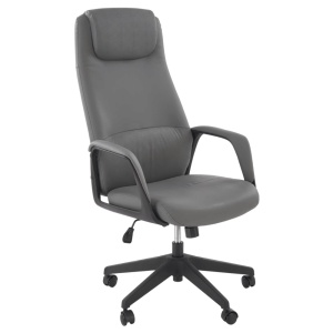 Scaun directorial HM Razor, piele ecologica, mecanism multiblock, tetiera integrata,120 kg, gri