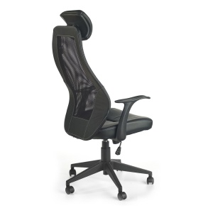 Scaun directorial mesh HM Torino, Ergonomic, Cadru Polipropilena, Piele ecologica, Inaltime reglabila, 110 kg, 124x64x52cm, Negru - Img 3