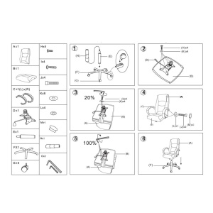 Scaun directorial SL Q041, Inaltime ajustabila, Mecanism balansare, Stofa cu insertii de piele ecologica, 100 Kg, Alb Negru - Img 3