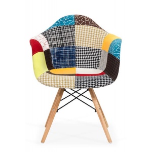 Scaun living BUC 243 Patchwork, stofa, cadru lemn, 110 kg - Img 3
