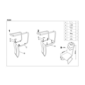 Scaun living HM K224 negru - Img 2