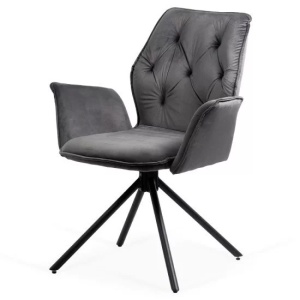 Scaun living rotativ BUC 0224, baza metalica, tapiterie catifea, elegant, 100 kg