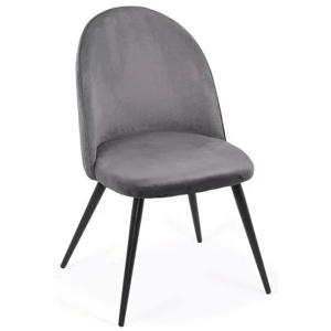Scaun living si bucatarie BUC 207, catifea, spatar curbat, picioare metalice, 120 kg - Img 3