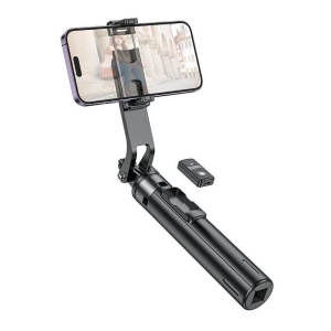 Selfie stick, cu telecomanda, trepied, bluetooth, Negru - Img 3