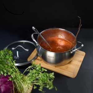Semioala Heinner 6L inox 24x13.5 cm - compatibila inductie, capac sticla termorezistenta - Img 3