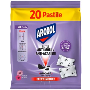 Set 20 de pastile, impotriva moliilor si acarienilor, Lavanda, Aroxol