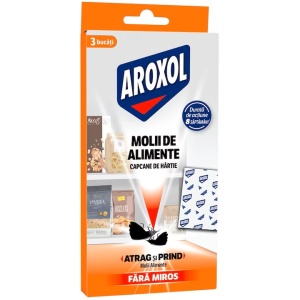 Set 3 capcane de hartie, impotriva moliilor de alimente, Aroxol