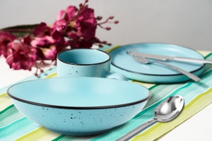 SET 6 FARFURII ADANCI, CERAMICA 20 CM, ELECTRA , ART OF DINING BY HEINNER - Img 2