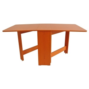 Set masa plianta MD1, bucatarie si living, Pal Melaminat, colturi rotunjite, 6 persoane, 160x80x75 cm si 6 scaune pliante lemn, tapitate cu piele ecologica, fag - Img 2