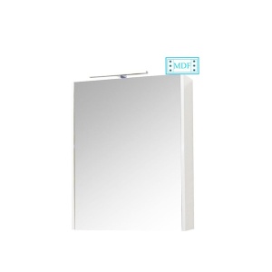 Set mobilier baie suspendat, cu lavoar ceramic, GN0541, front MDF, 60 cm, 2 sertare, glisiere soft close si dulap cu oglinda GN5011, MDF, iluminare led,cu usa, 3 rafturi, alb - Img 3