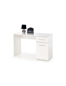 Set mobilier birou copii HM Lima B1, PAL lucios, spatii depozitare, cu scaun HM Ibis Butterfly, stofa piele ecologica, 100 kg si dulapior rulant HM Simon 2, cu roti, front MDF, alb - Img 3