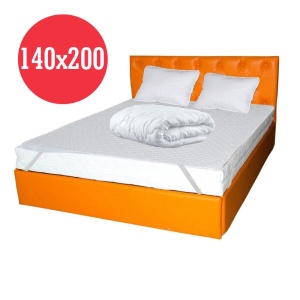Set Saltea cu spuma, Nova Comfort Flex 140x200x20cm, fermitate tare, hipoalergenica, husa detasabila, Saltsib plus Pachet textile Avantaj cu 2 perne matlasate, 50x70cm, husa antialergenica, lavabila la 95 C si pilota iarna, microfibra 180x200cm - Img 2
