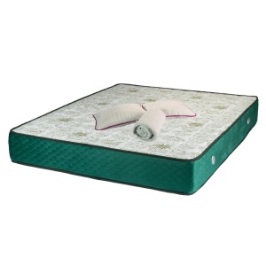 Set Saltea ortopedica, cu arcuri, Memory Super Ortopedic Azalee, 140x200x25cm, fermitate mediu spre tare, cu plasa de arcuri Bonell, memory foam 5 cm, sistem de aerisire spaceair, Salt Confort plus 2 perne matlasate 50x70cm si husa antialergenica