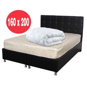 Set Saltea ortopedica cu arcuri, Super Ortopedica Sofia, 160x200x20cm, fermitate medie, cu plasa arcuri tip Bonell, fata vara-iarna, sistem aerisire cu butoni, Saltex plus pilota vara microfibra, umplutura fibre de poliester, lavabila la 95 C, 180x200cm - Img 2