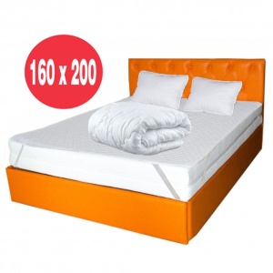 Set Saltea ortopedica Jupiter Memory One 160x200x24cm, spuma poliuretanica, memory foam 4 cm, husa hipoalergenica, fermitate mediu-tare, textile Avantaj, 2 perne matlasate 50x70cm lavabile la 60 C, husa antialergica, pilota iarna, densitate 400g m ² - Img 3