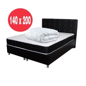 Set Saltea ortopedica, Praga 140x200x22 cm, cu plasa de arcuri tip Bonell, box spring system, fermitate medie, sistem de aerisire perimetral, Saltsib plus pilota microfibra iarna, matlasata, umplutura fibre de poliester, lavabila la 95 C, 180x200cm - Img 3