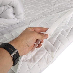 Set Saltea ortopedica, tip relaxa, Dafin Lux Ortopedic, 140x200x21cm, fermitate medie, cu plasa de arcuri tip Bonell, fata vara-iarna, sistem de aerisire cu butoni, Salt Confort plus husa hipoalergenica, microfibra, lavabila la 95 C - Img 3