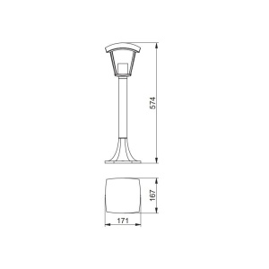 Stalp iluminare exterior Marina-P 20W E27 GTV Negru - Img 2