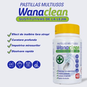 Tablete igienizante cu clor Wanaclean 48 tablete/cutie – Solutie concentrata pentru curatare si dezinfectie - Img 2