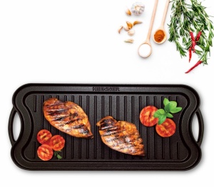 Tava grill fonta pura reversibila 51x26 cm, compatibila inductie, Cooking by Heinner - Img 4