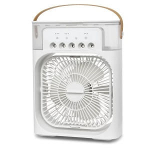 Ventilator portabil 10W, 3 1n 1, racorire, umidificare, iluminare 7 culori, USB-C, unghi reglabil, diverse culori - Img 2